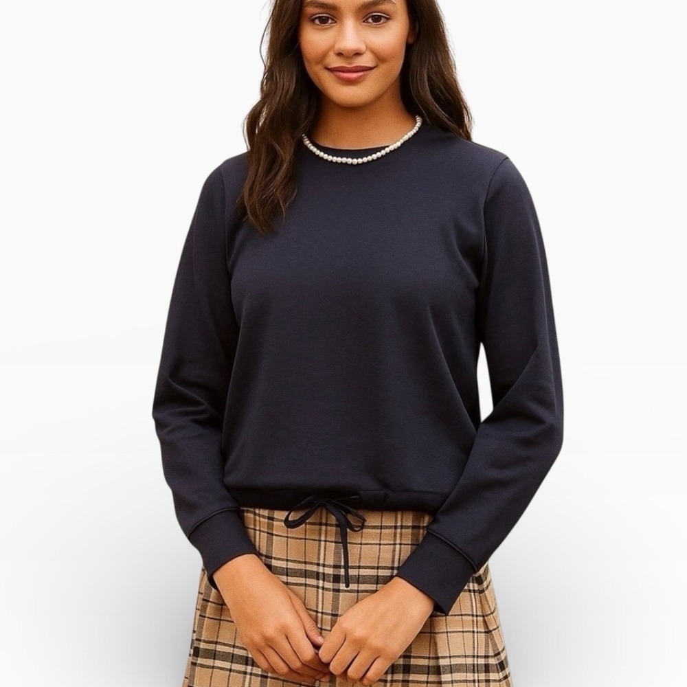 APC‎ Rue Madame Paris Navy Blue Cotton Drawstring Hem Sweatshirt XL Womens